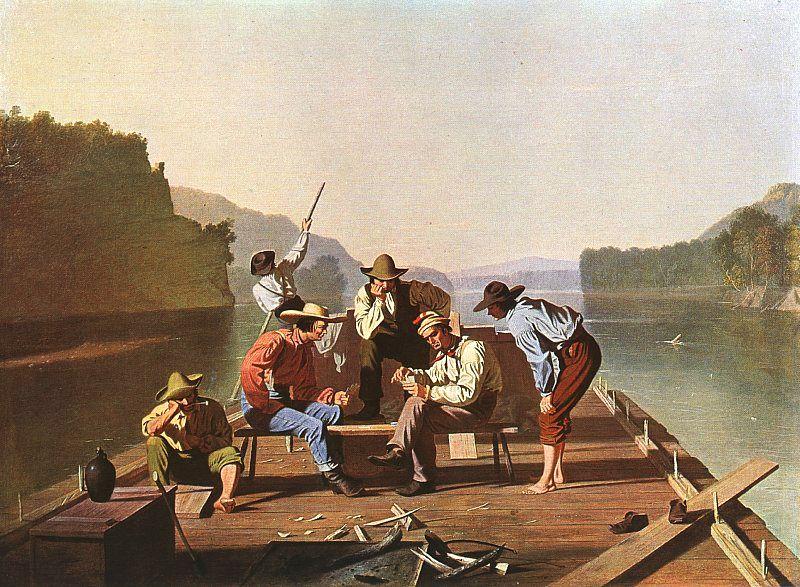 Bingham, George Caleb Raftsmen Playing Cards oil painting image